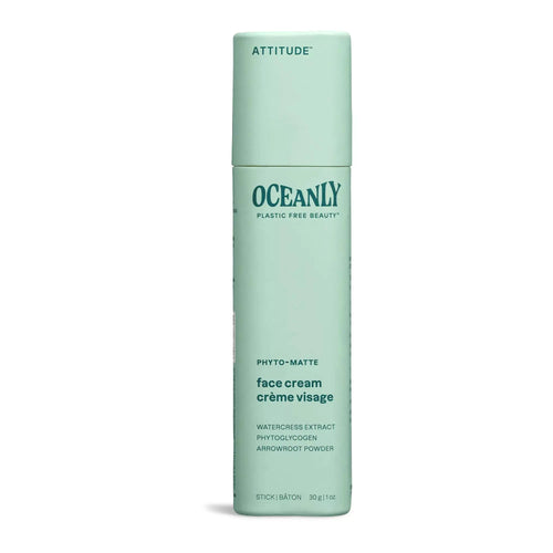 ATTITUDE Oceanly Face Cream Stick EWG Verified Plastic-free Plant and Mineral-Based Ingredients Vegan and Cruelty-free Beauty Products PHYTO MATTE Unscented 1 Ounce